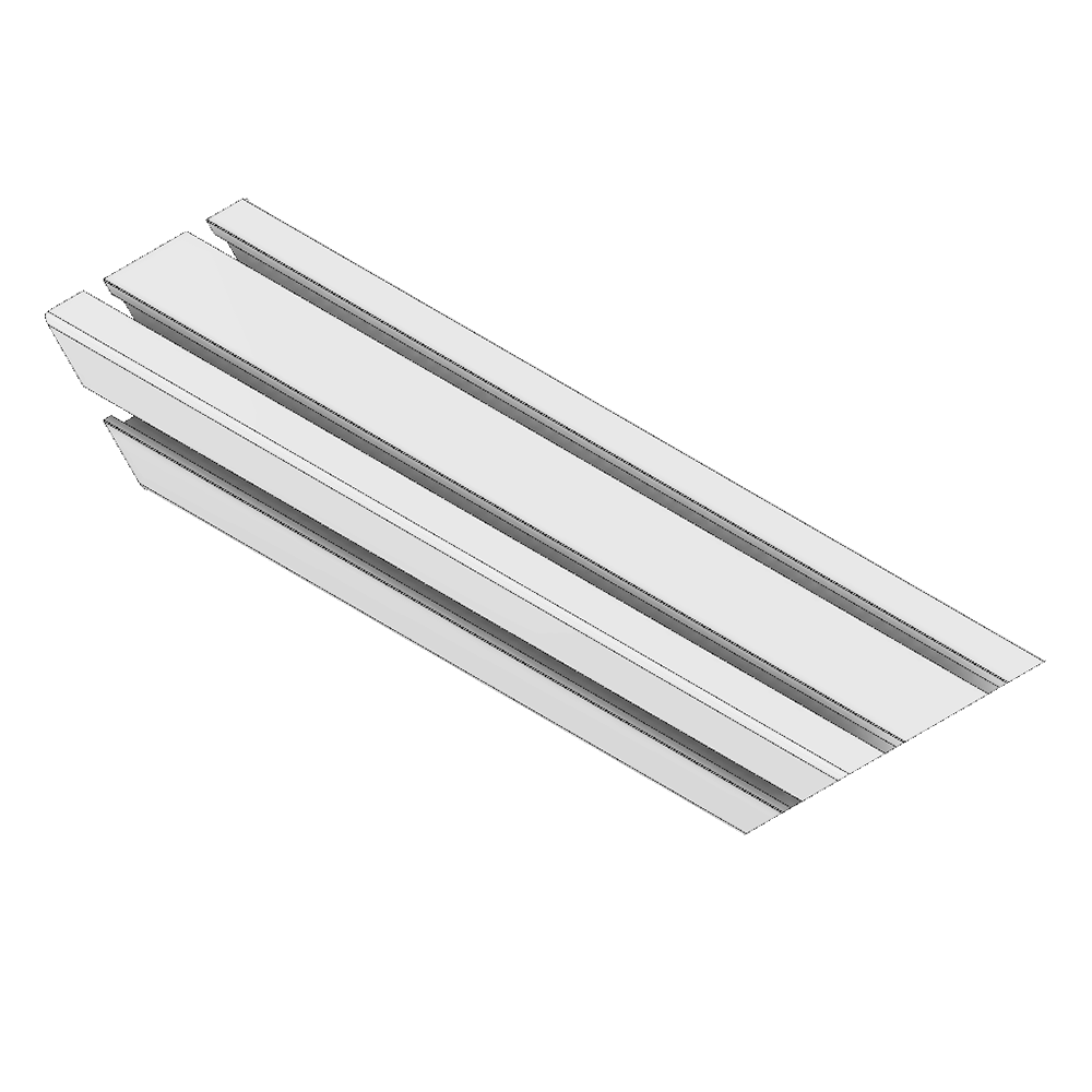 40-34590-1 MODULAR SOLUTIONS ALUMINUM GUSSET<br>45MM X 90MM STRENGTHING ELEMENT CUT AT A 45 DEG ANGLE THAT CREATES STURDIER 90DEG CONNECTIONS 360MM